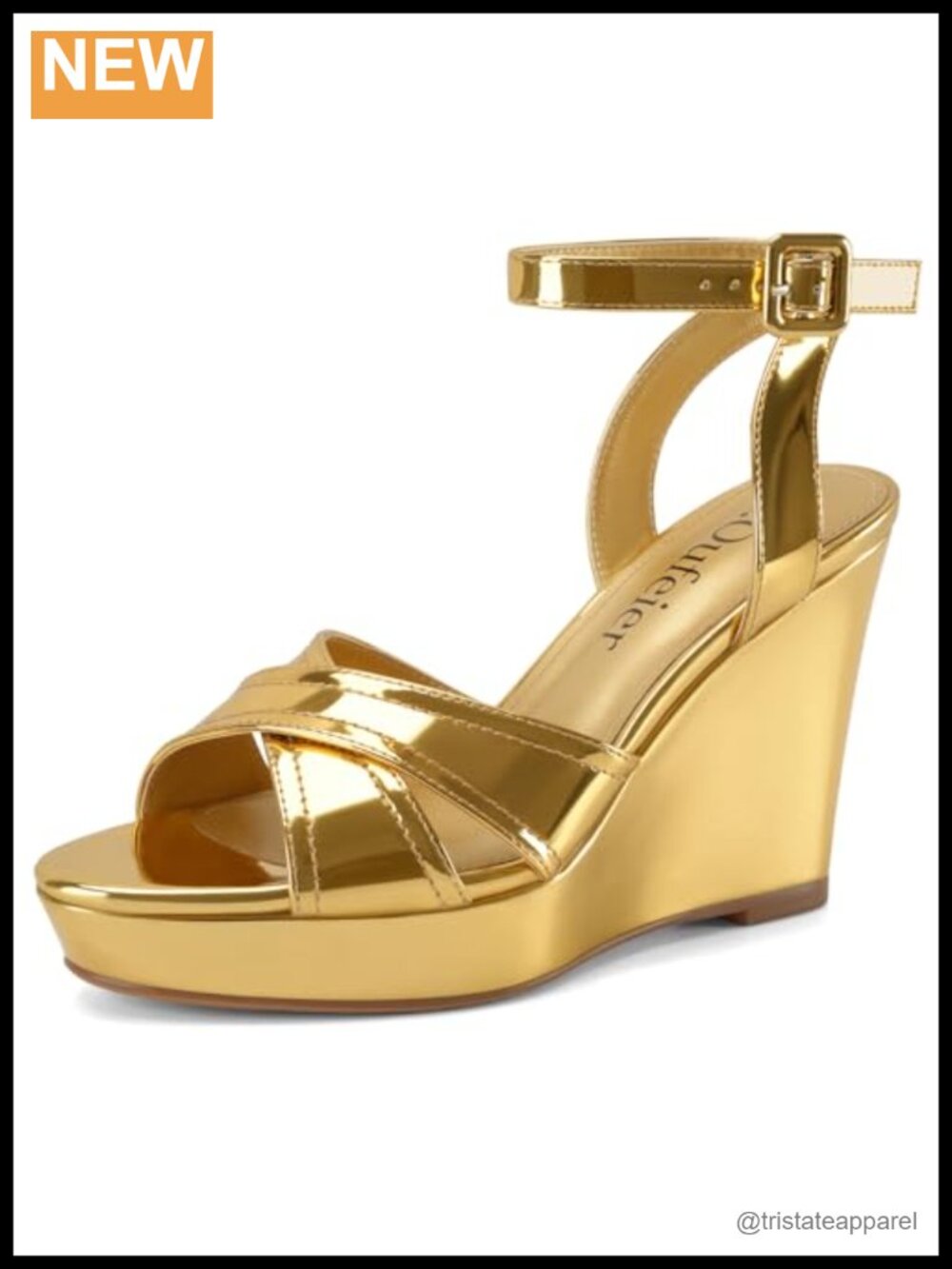 Patent Leather Platform Wedge Sandals Peep Toe Slingback Dressy
